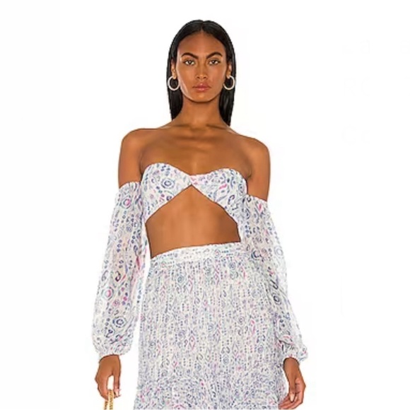 NWT ROCOCO SAND Lada Crop Top in Blue Size Large - Picture 8 of 8